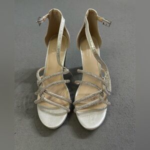 Women’s Apt. 9 Silver Rhinestone Strappy Heels Size 8